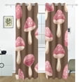thumbnail image 2 of Mushrooms Brown Black Out Curtains 72 Inch Length Curtains for Sliding Glass Doors Bedroom Living Room 2 Pack, 2 of 6