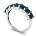 thumbnail image 2 of 1.75 ctw Wedding Band for Women - 14K White Gold Natural London Blue Topaz Stackable Eternity Ring, 2 of 6