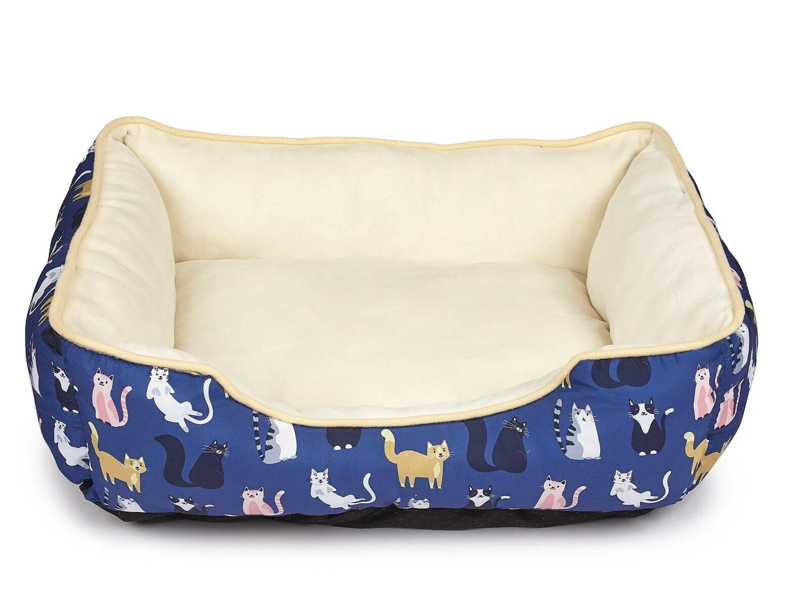 Bolster Style Cat Bed Ultra Soft For Kittens Non Slip Fabric Bottom Choose Style (Cuddler Bed)