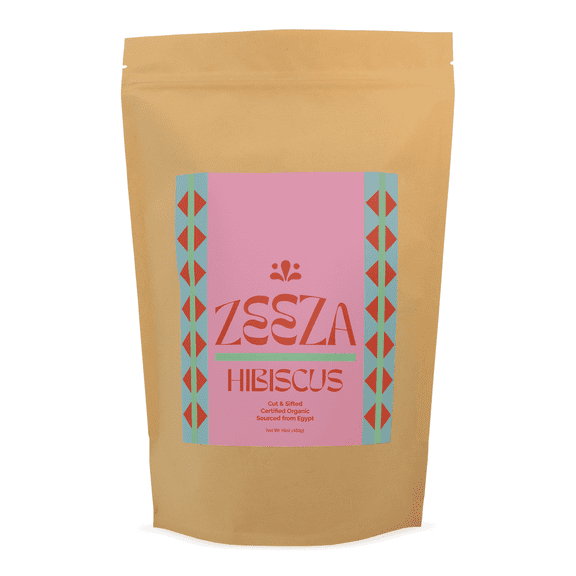 Zeeza Hibiscus Tea, 1LB, Organic Hibiscus Flowers from Egypt - Cut & Sifted - Loose Leaf Tea - Ideal for Agua Fresca, Iced Tea, & Karkadé