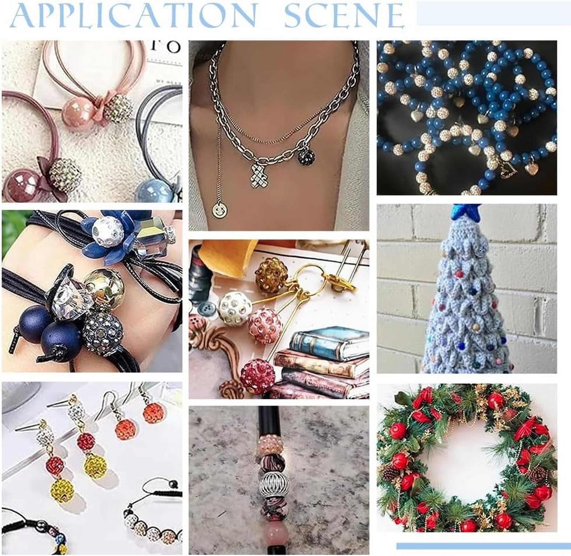 240pcs Rhinestone Beads 10mm Crystal Beads 24 Colors Pave Disco Ball Beads Polymer Clay Diamond Beads Round Beads for Pen Bracelet Necklace Earring Jewelry Making Christmas Decor DIY