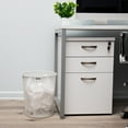 thumbnail image 3 of Mind Reader Mesh Trash Can, 16.65L (4.4 gal), Waste Paper Basket, Round, Office, Metal Mesh, 11.5"L x 11.5"W x 13.75"H, Set of 2, White, 3 of 9