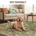 thumbnail image 5 of KoshiMe Washable Area Rug 5'x7', Non-Slip Soft Vintage Distress Floral Rugs for Living Room, Stain Resistant Low Pile Medallion Carpet for Dining Room Office, Brick Red Green, 5 of 12