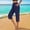 hwj# Navy932, variant on Huowey Capri Pants For Women Casual Summer Capris Side Slits Solid Color High Waist Wide Leg Comfortable Knee Length Straight Leg Yoga Loose Comfy Workout Yoga Trousers,Black,L