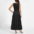 thumbnail image 4 of GUACER Maxi Dresses for Women Smocked Sleeveless Tiered Long Summer Dress Casual Flowy A-Line Beach Vacation Boho Outfits, 4 of 7