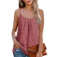 thumbnail image 2 of Chalecos para mujer cuello redondo suizo punto verano camiseta sin mangas ajustable sin mangas, 2 of 6