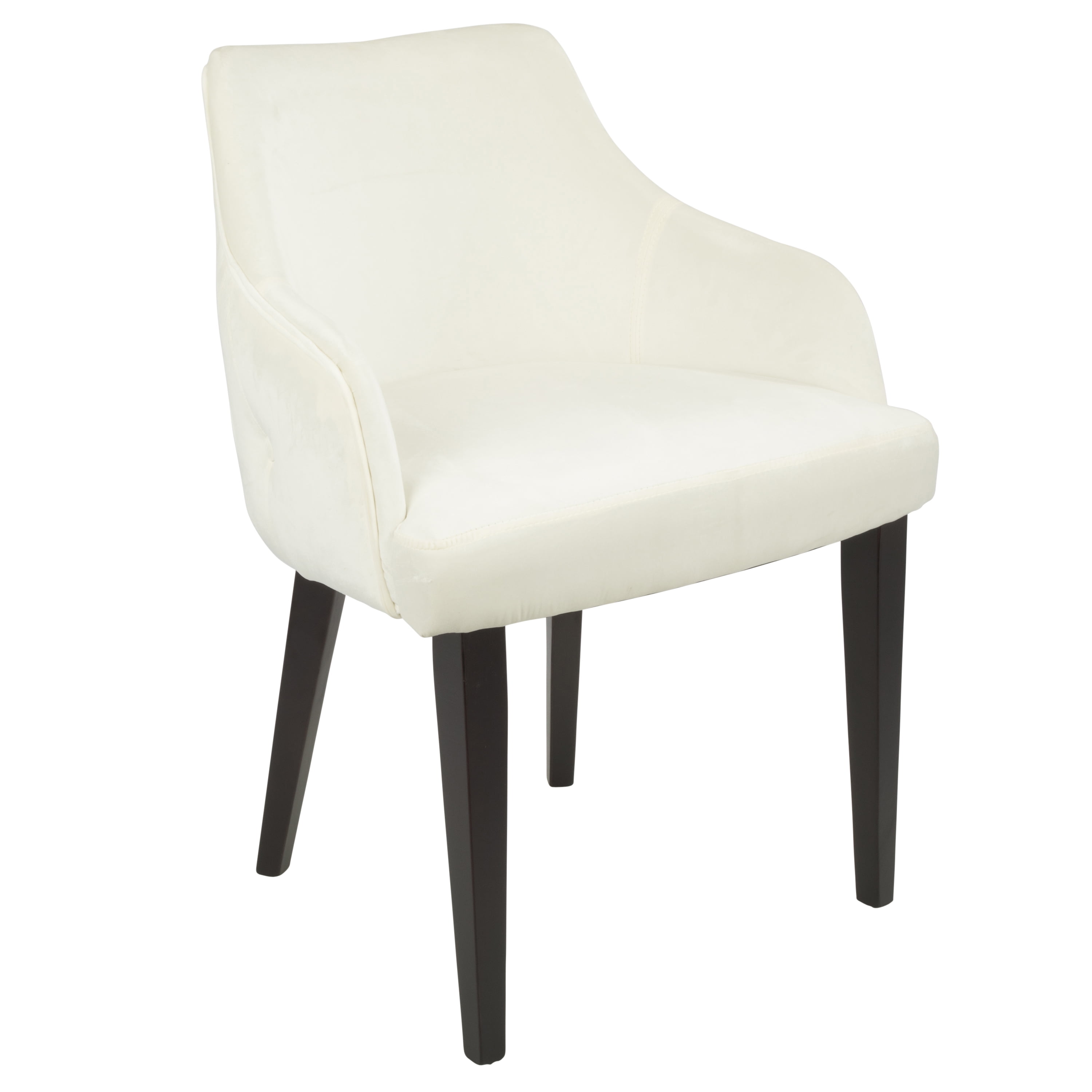 Eliza Contemporary Dining Chair in Espresso with Cream Velvet by