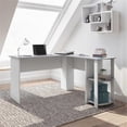 thumbnail image 3 of Pemberly Row Modern Engineered Wood L-Shaped Computer Desk with Shelves in Gray, 3 of 12