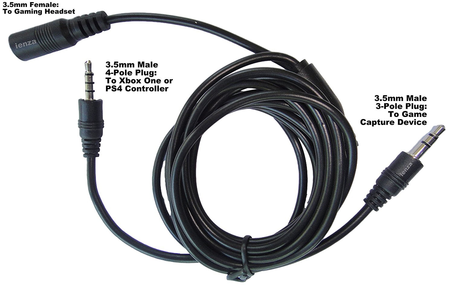 Game Capture Party Link Chat Cable Adapter Lead for Xbox One 