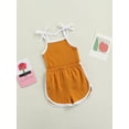 thumbnail image 3 of Kiapeise Infant Baby Boy Girl Summer Outfits Ribbed Knitted Halter Camisole Tank Tops Shorts Set 2Pcs Casual Clothes, 3 of 9