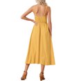 thumbnail image 3 of INSPIRE CHIC Women's 2024 Summer Boho Maxi Dress Casual Sleeveless Spaghetti Strap Tied Waist Flowy Long Maxi Dress XS Yellow, 3 of 5