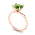 thumbnail image 2 of Solitaire Engagement Ring for Women - 2ct Natural Peridot in 18K Rose Gold Promise Ring, 2 of 6