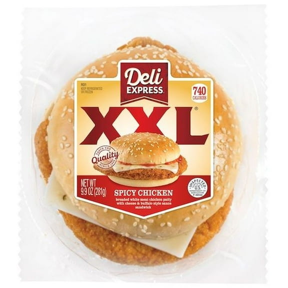 Deli Express XXL Spicy Chicken Sandwich, 9.9 Ounce -- 6 per case.