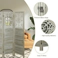 thumbnail image 2 of Fionafurn 4 Panel Room Divider, Wooden Folding Privacy Screens Portable Partition Room Dividers,White, 2 of 8