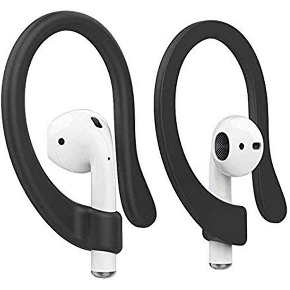 Zendure Nouveaux Crochets d'Oreille pour AirPods 2 Paires Crochets Sport Antidérapants en Silicone Compatibles avec Apple AirPods 1 & 2 pour Course, Jogging, Cyclisme, Gym - Noir