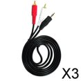 thumbnail image 1 of Conector de Audio Baoblaze 3,5 Mm Macho a 2 Conectores RCA Macho Cable de Cable Estéreo 3 piezas, 1 of 8