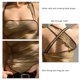 thumbnail image 4 of Mujeres Halter Masajeadores de cuello Top sin mangas irregular hem Slim fitting ver a través malla verano camiseta, 4 of 8