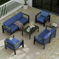 thumbnail image 2 of 2025 New Aluminum Furniture Set with Coffee Table, 5 Pieces Patio Sectional Conversation Chat Sofa Modern Seating Set, 2 of 8