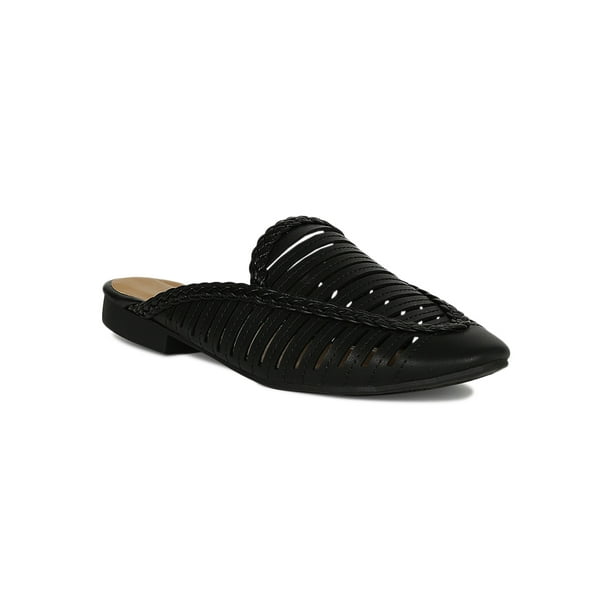 qupid flat trim loafer mules