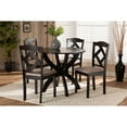 thumbnail image 5 of Quinlan Modern and Contemporary Sand Fabric Upholstered and Wood 5-Piece Dining Set, 5 of 5