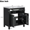 thumbnail image 4 of Montary 30" Modern Bathroom Vanity Cabinet with Ceramic Undermount Sink, 2 Doors & 1 Drawer, Solid Wood & MDF Construction, Black, 4 of 9