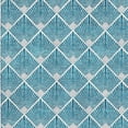 thumbnail image 4 of HomeRoots 672724 9 x 12 ft. Teal & Ivory Abstract Geometric Transitional Washable Machine Made Rectangle Area Rug with UV Protection, 4 of 9