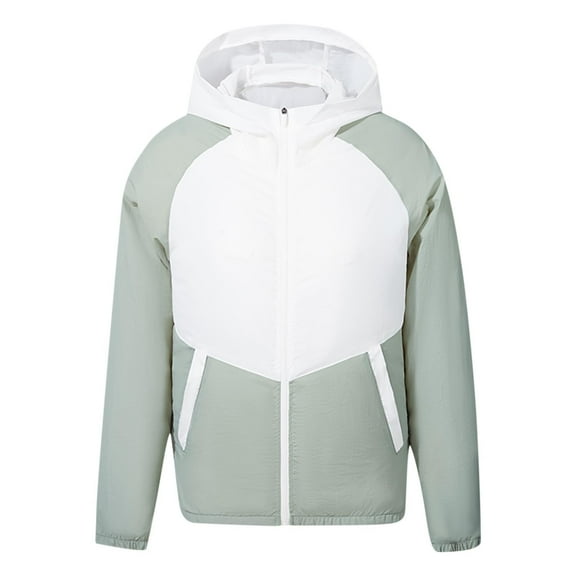 Men Cooling Vest with Fan 2 Fans Air Conditioned Jacket Prevention Long Sleeve Hooded Outwear Blouse with 3 Speed Adjustable Cool Jackets