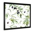 thumbnail image 2 of Designart 'Black and Green Olives With Olive Branches & Leaves' Lake House Framed Art Print, 2 of 4