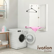 Ivation Ironing Board, Wall Mounted Ironing Board Cabinet W/Left Side Door & Release Lever, White