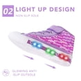 thumbnail image 3 of FUNCOO PLUS Toddler Girls Light Up Sneakers Kids High Top Canvas Shoes, Sequins, Size 8, 3 of 6