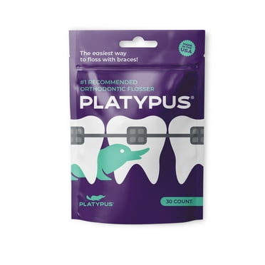 Platypus Orthodontic Flossers, Dental Floss Picks, 30 Count
