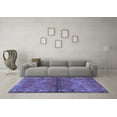 thumbnail image 3 of Ahgly Company Machine Washable Indoor Square Persian Blue Traditional Area Rugs, 8' Square, 3 of 4