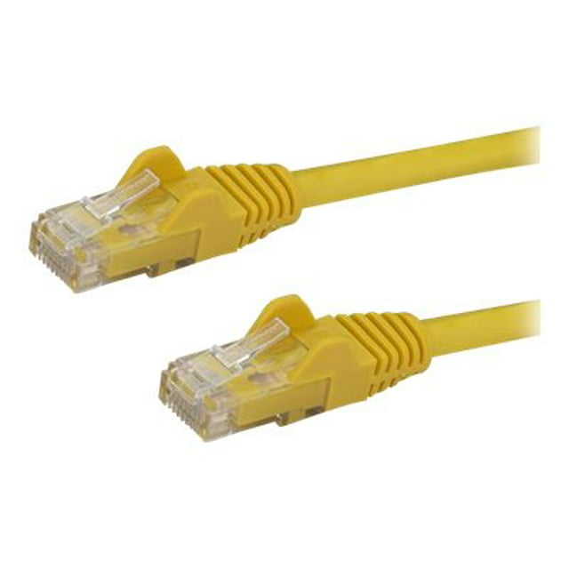 StarTech.com 9ft CAT6 Ethernet Cable, 10 Gigabit Snagless RJ45 650MHz 100W PoE Patch Cord, CAT 6 10GbE UTP Network Cable w/Strain Relief, Yellow, Fluke Tested/Wiring is UL Certified/TIA - Category 6 - 24AWG (N6PATCH9YL) - Patch cable - RJ-45 (M) to RJ-45 (M) - 9 ft - UTP - CAT 6 - molded, snagless - yellow