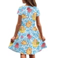 thumbnail image 3 of Binienty Cute Capybara Casual Dress for Girls 8-10 Cute Lightweight Short Sleeve Summer Sundress Kids Comfy A-Line Dress with Pockets Children Summer Clothes, 3 of 6