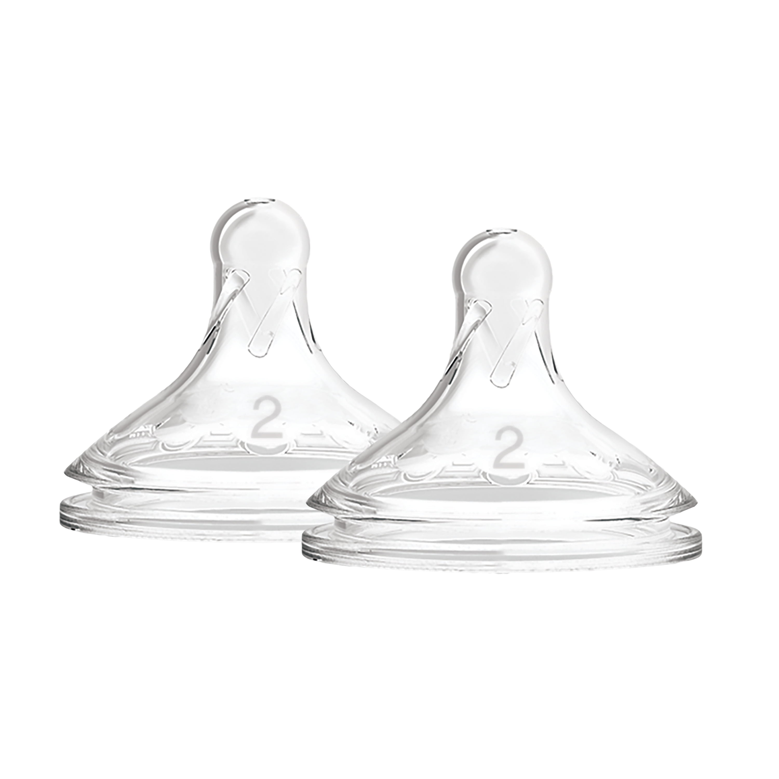 Dr. Brown's Natural Flow Options+ Wide-Neck Silicone Nipples, Level 2, 3m+,  2 count