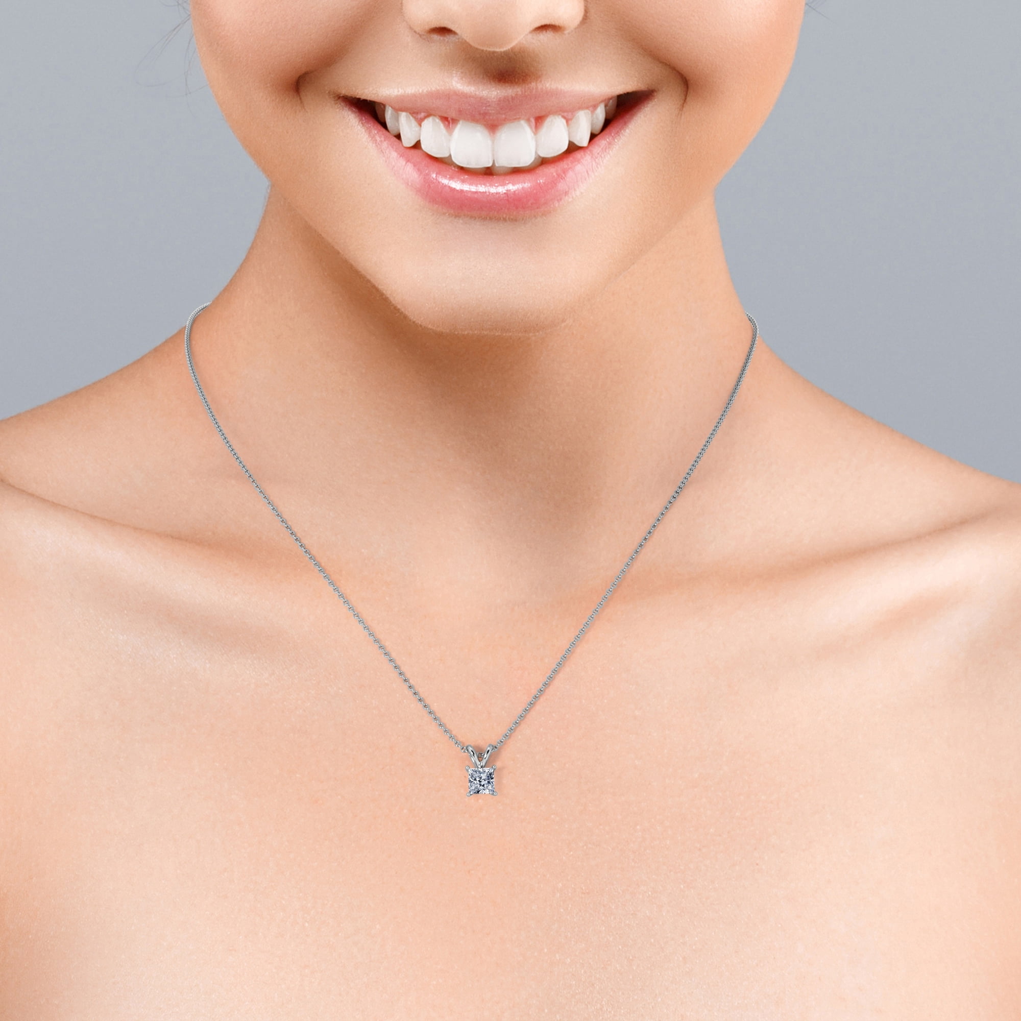 1 Carat | 14K White Gold | IGI Certified Lab Created Diamond Solitaire Pendant  Necklace | F-G Color, VS1-VS2 - Walmart.com