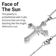 Cubic Zirconia Cross Necklace Steel Cz Cross Chain Size 20