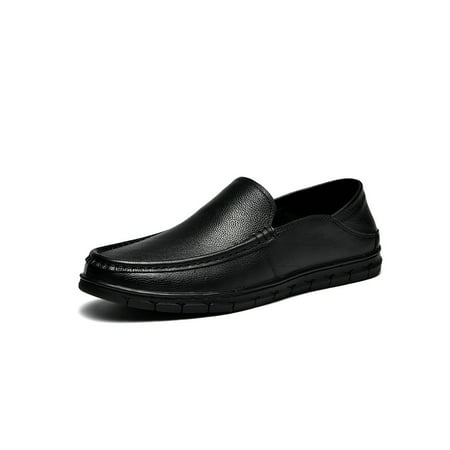

Ritualay Mens Casual Shoes Comfort Flats Moccasins Loafers Non-Slip Lightweight Dress Shoe Business Office Slip On Penny Loafer Black Step On The Heel 8.5