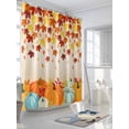 thumbnail image 3 of Orange Fall Thanksgiving Pumpkins Shower Curtain, Maple Leaves Farmhouse Bathroom Decor Curtains Set with Hooks, Waterproof Fabric Home Accessories， 66 X 72 Inch Long, 3 of 6