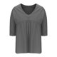 thumbnail image 5 of Camisetas de Manga Media para las Mujeres Color Sólido Raglan V-Cuello Patchwork Plisado Top, Nylon Spandex, 5 of 7