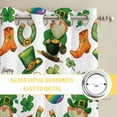 thumbnail image 6 of Saint Patrick's Day Kitchen Curtains Window Panels, Gnomes Hats Boots Clovers Leaves Insulated Window Treatment Curtain, Grommet Curtains for Bedroom/Living Room/Bathroom, 2 Piece 42"Wx84"L, 6 of 8