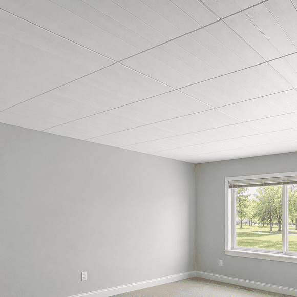 #RM12 pack of 24 Styrofoam Ceiling Tiles to cover popcorn ceiling (covers 64.5 sq.ft.)