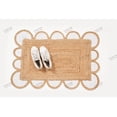 thumbnail image 2 of Natural Jute Rug Hand Braided Beige and White Color Scalloped Area Rug Rectangle Rug, 2 of 5