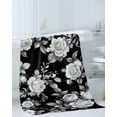 thumbnail image 3 of Black Rose Towel Set of 3, Soft Microfiber Bath Towels, Hand Towel, Washcloths, Vintage Pastoral Botanical Floral Leaves Vines Quick-Dry Absorbent Towels for Bathroom Kitchen Hotel Beach Gym Spa, 3 of 7