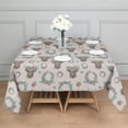 thumbnail image 3 of Beige Highland Cow Flower Wreath Pattern Square Tablecloth,Waterproof Square Table Cover,Wipeable Spillproof Washable Table Cover for Home Kitchen Party Decor 52"x52"(132x132cm), 3 of 6
