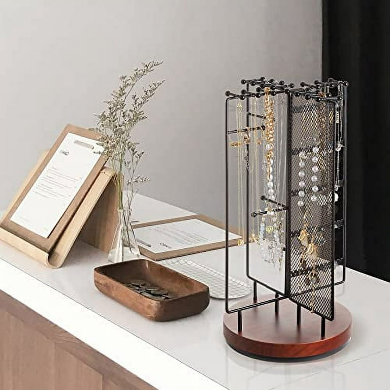 ProCase 360 Rotating Jewelry Organizer Stand Earring Holder Organizer,  Spinning Necklace Holder Earrings Display Rack Jewelry Tower Bracelet  Holder