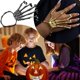 thumbnail image 4 of Ruifaya Pulsera de esqueleto de calavera gótica Pulsera de esqueleto de metal Decoración de Halloween Rin, 4 of 6