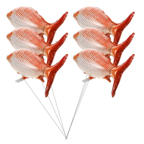 HONMEET Carp Shaped Balloon Red Aluminum Foil for Party Decorations 6Pcs