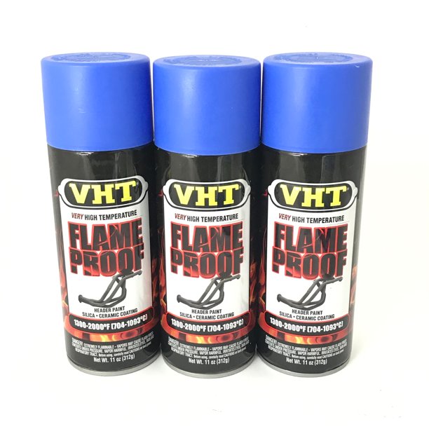 VHT SP1103 PACK High Temperature Flame Proof FLAT BLUE Header Spray