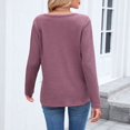 thumbnail image 5 of HLKJKLS Long Sleeve Shirts For Women V Neck Long Sleeve Loose T Shirt Polyester Autumn Winter Fashionable Casual Red S-Xxl, 5 of 9